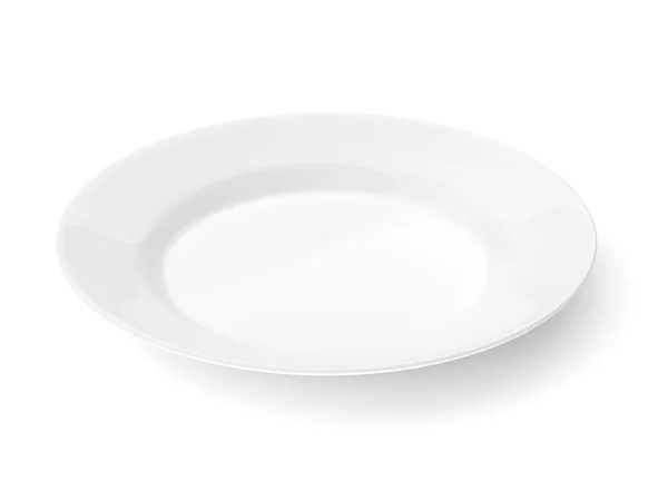 흰색 절연 빈 세라믹 라운드 접시 — 스톡 사진