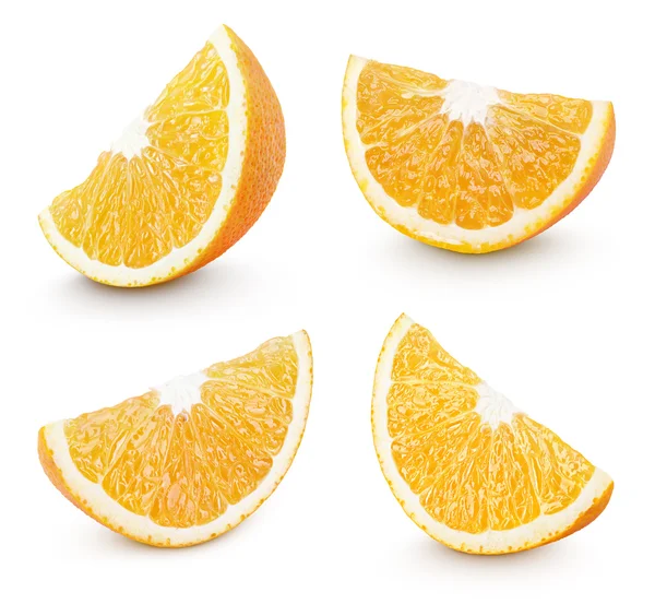 Bit av orange citrusfrukt på vit — Stockfoto