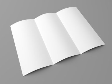 Broşür boş üç katlı beyaz kağıt broşür