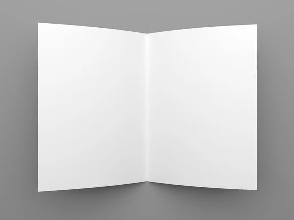 空白 2 つ折りチラシ、小冊子やパンフレットのモックアップ — ストック写真