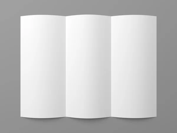 Broşür boş üç katlı beyaz kağıt broşürü — Stok fotoğraf