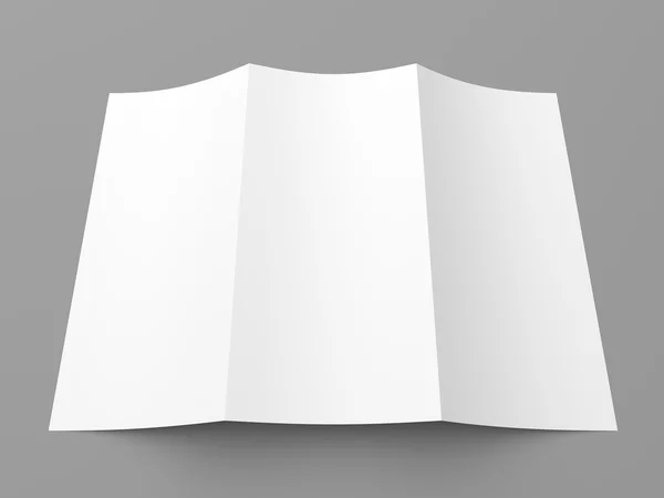 Листівка порожня трикомпонентна біла брошура з паперу — стокове фото