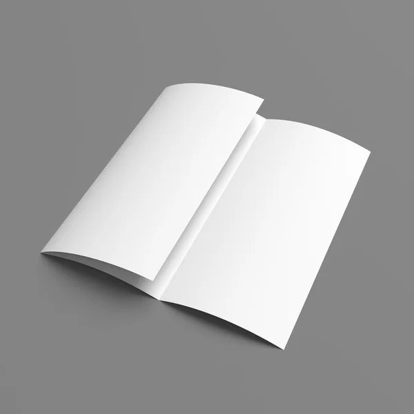 Folheto em branco tri-fold white paper brochura — Fotografia de Stock