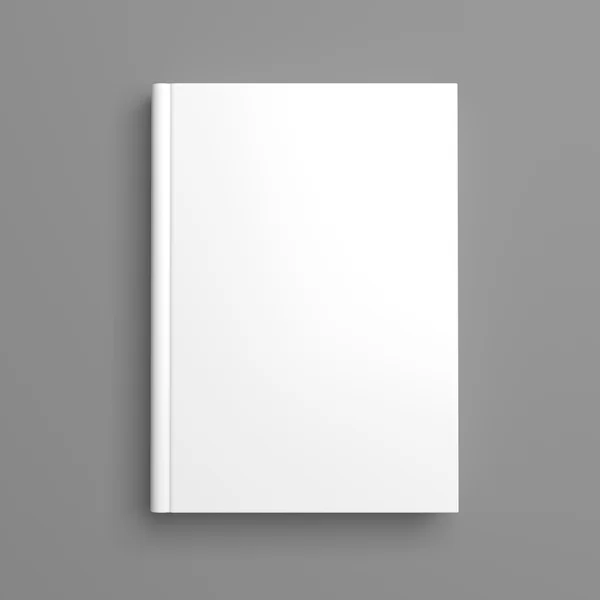 Obal bílý prázdné knihy izolované na modré — Stock fotografie