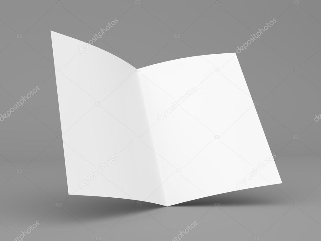 Blank folded flyer, booklet, business card or brochure