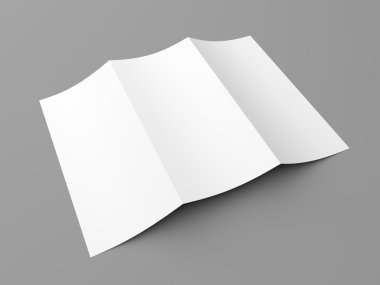 Leaflet blank tri-fold white paper brochure clipart