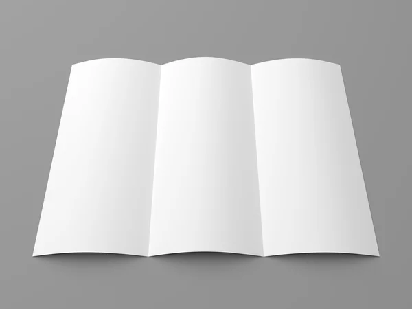 Leaflet blank trifold white paper brochure — Stock Photo, Image