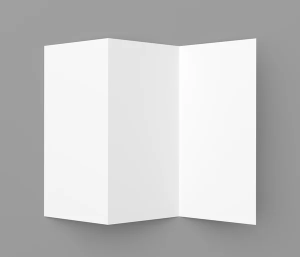 Leaflet blank tri-fold white paper brochure — Stock Photo, Image