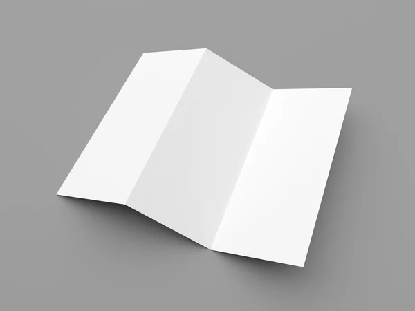 Leaflet blank zigzag-fold white paper brochure — Stock Photo, Image