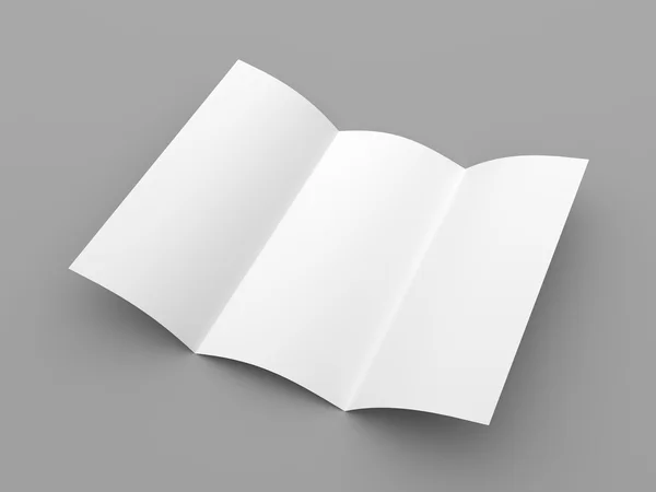 Folheto em branco três vezes brochura do Livro Branco — Fotografia de Stock