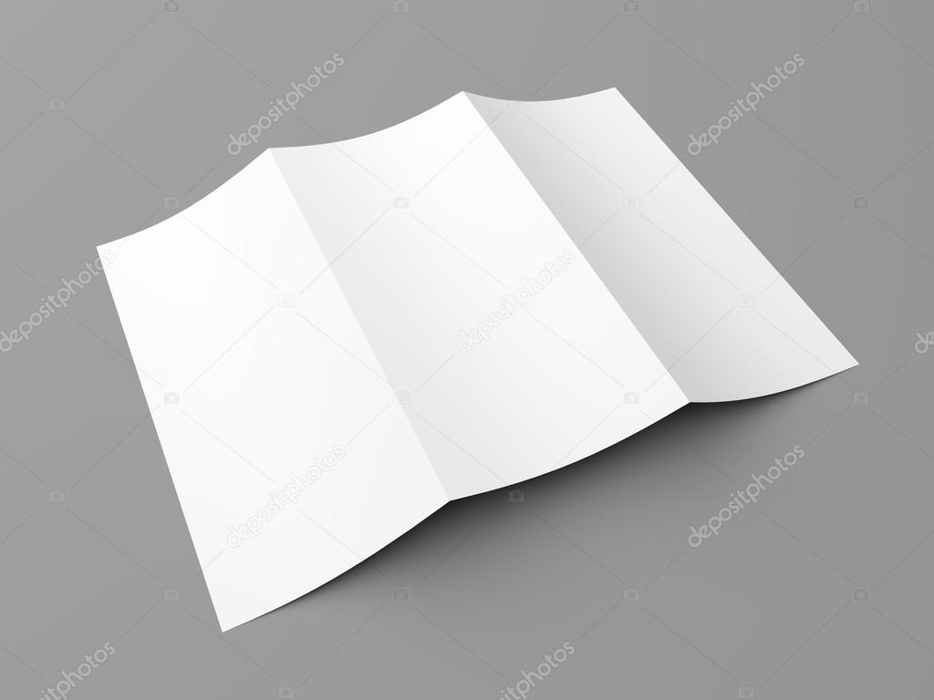 Leaflet blank tri-fold white paper brochure