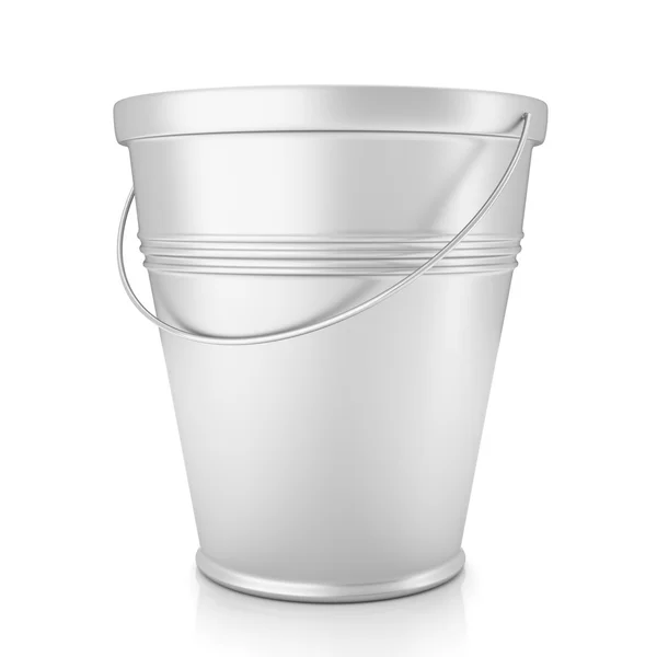 Metal zinc bucket on white — Stock Photo, Image
