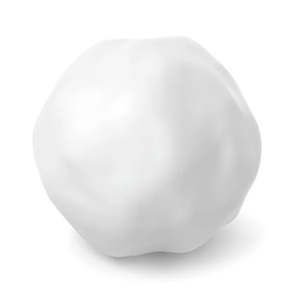 Snowball with shadow isolated on white — Stock Photo, Image