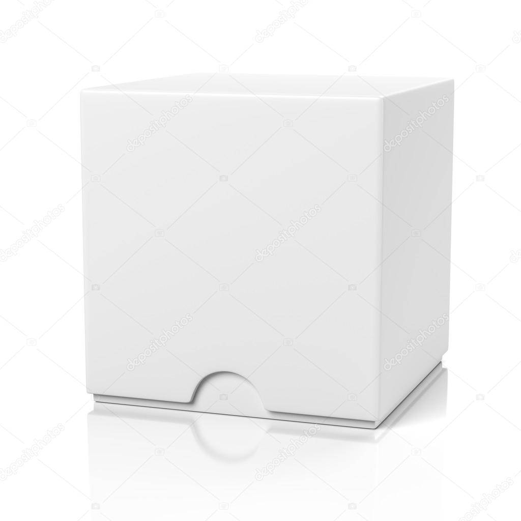 Closed box with slide cover isolated on white