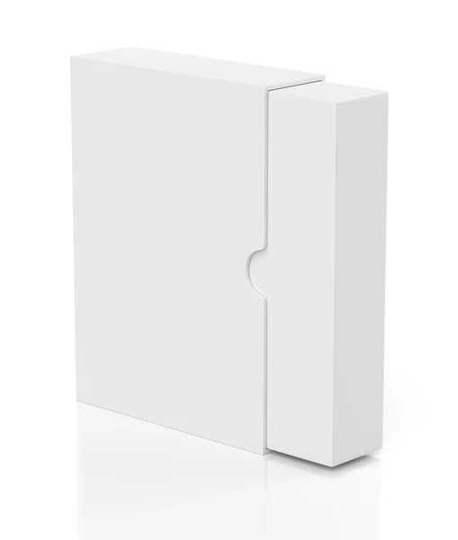 Caixa de abertura com tampa deslizante isolada em branco — Fotografia de Stock