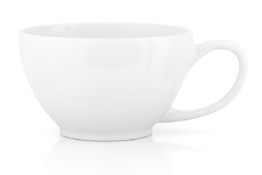 Beyaz seramik bardak boş boş kahve veya çay için
