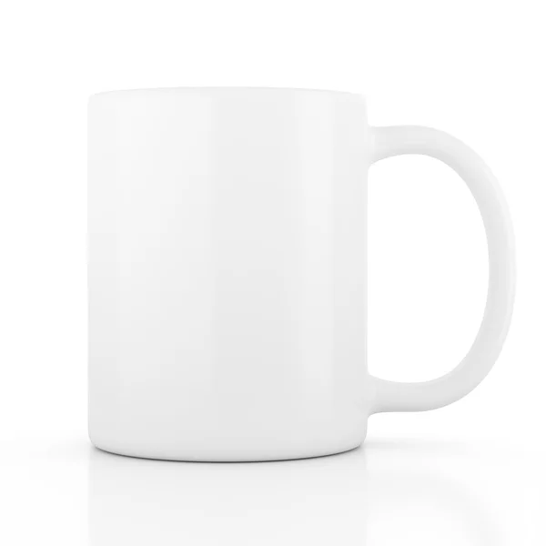 Caneca de cerâmica branca em branco para café ou chá — Fotografia de Stock