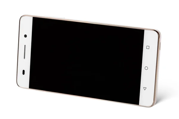 Smartphones tactiles modernes blancs en horizontal — Photo