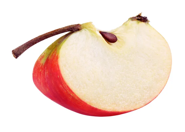 Rött gult äpple slice — Stockfoto