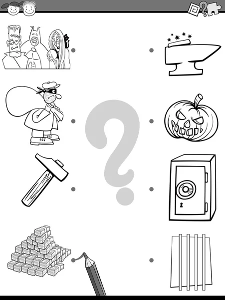 Match elements coloring page — Stock Vector