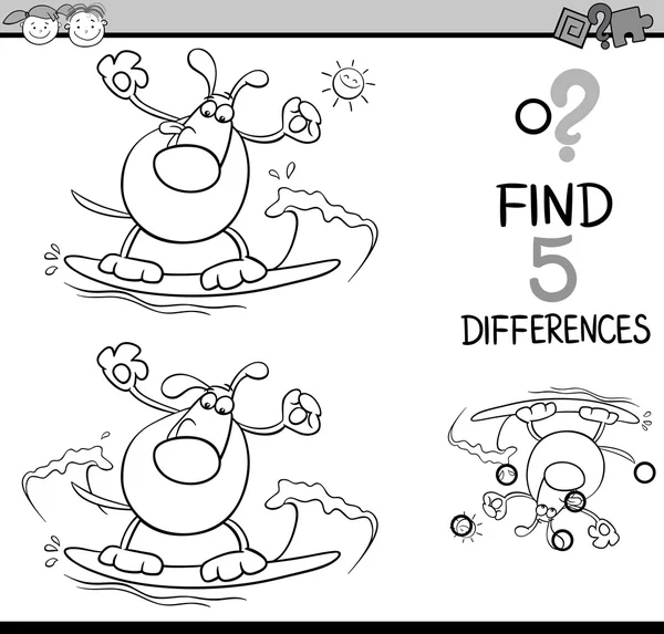 Tarea de diferencias libro para colorear — Archivo Imágenes Vectoriales
