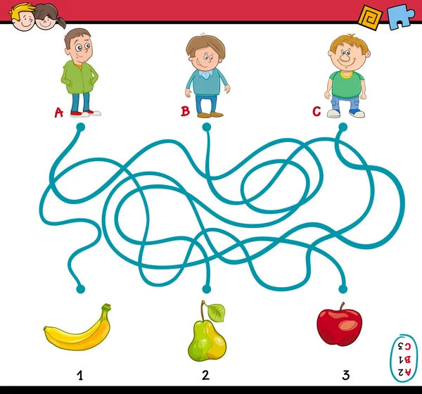 Labyrinthe tâche de puzzle pour les enfants — Image vectorielle