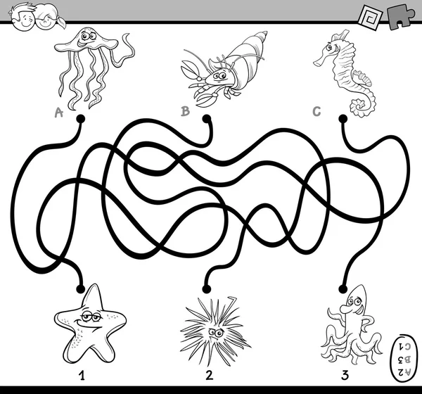 Labyrinthe tâche coloriage page — Image vectorielle