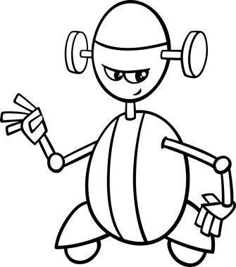 çizgi film robot boyama kitabı