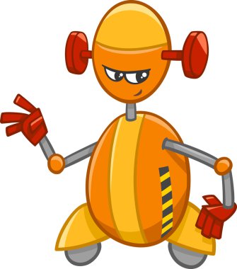 Robot karakter karikatür çizimi
