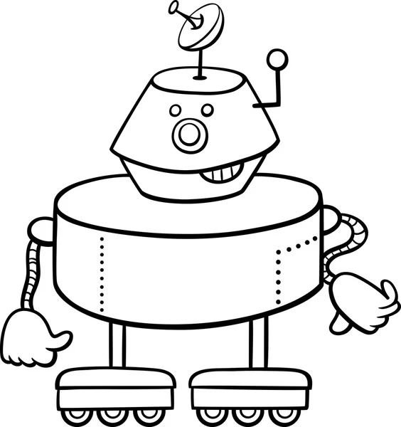 Robot character coloring book — Stock Vector