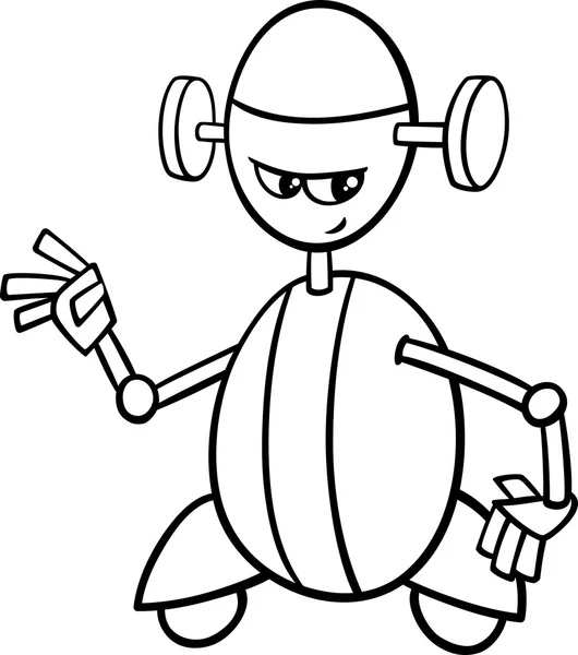 Robot de dibujos animados para colorear libro — Vector de stock