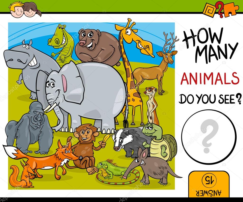 counting animals educational task
