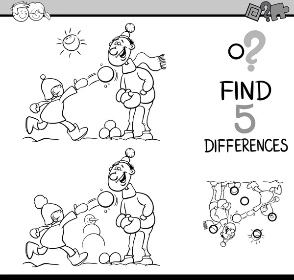 Tâche de différences livre de coloriage — Image vectorielle