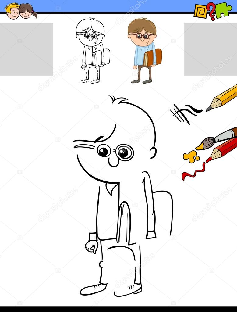 Attivit  di disegno e colore — Vettoriale Stock