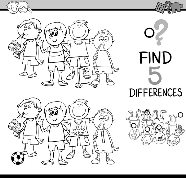 Tâche de différences coloriage page — Image vectorielle