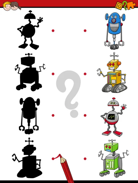 Actividad de sombras con robots — Vector de stock