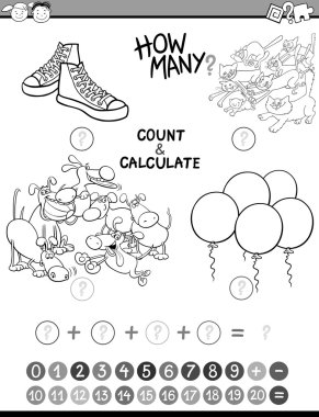 Matematik çocuklar avtivity boyama kitabı