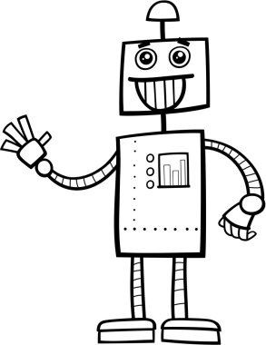 Robot karakter boyama sayfası