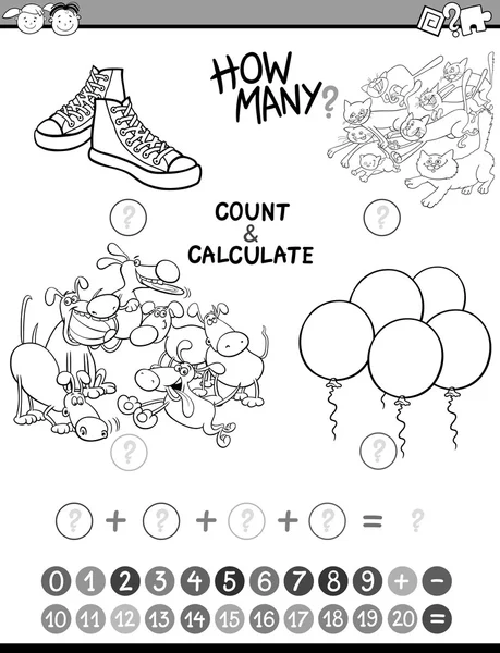 Matematik çocuklar avtivity boyama kitabı