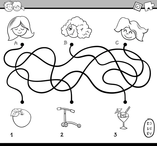 Labyrinth Aktivität Malbuch — Stockvektor