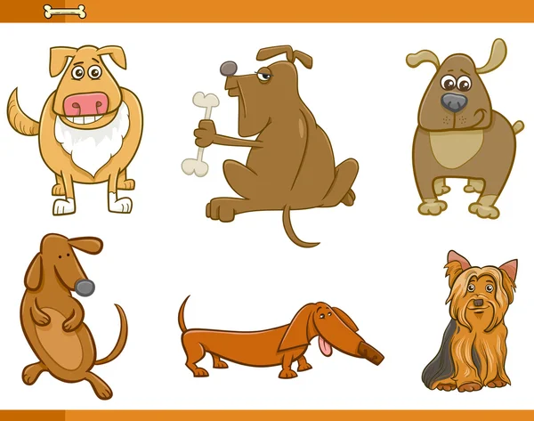 Cartoon cão personagens conjunto — Vetor de Stock