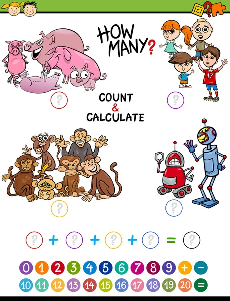 Μαθηματική δραστηριότητα για τα παιδιά — Διανυσματικό Αρχείο
