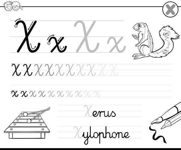 Apprendre à écrire lettre x — Image vectorielle