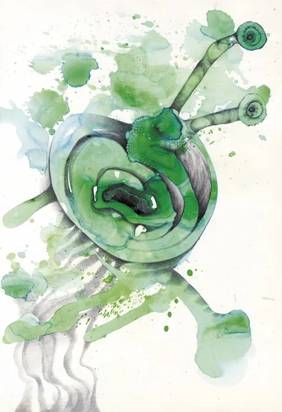 Πράσινο σαλιγκάρι Εικονογράφηση — Φωτογραφία Αρχείου
