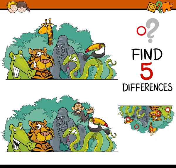 Jeu de différences pour les enfants — Image vectorielle