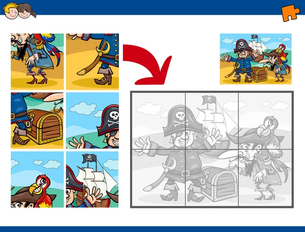 拼图游戏任务与海盗 — 图库矢量图片
