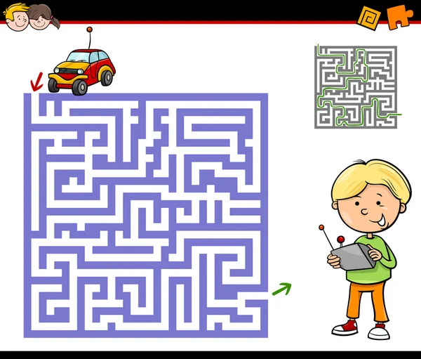 Labyrint eller labyrint aktivitet uppgift — Stock vektor