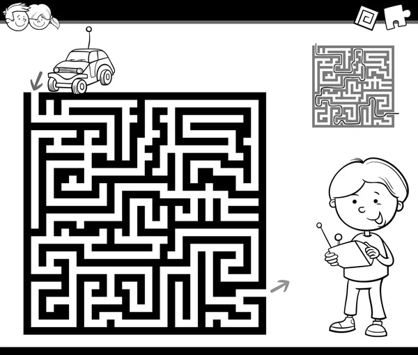 Labyrinthe ou labyrinthe coloriage page — Image vectorielle
