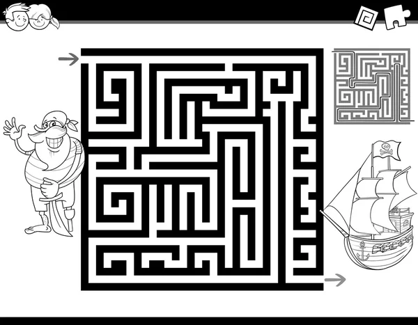 Maze or labyrinth coloring page — Stock Vector