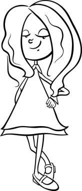 okul kız boyama kitabı